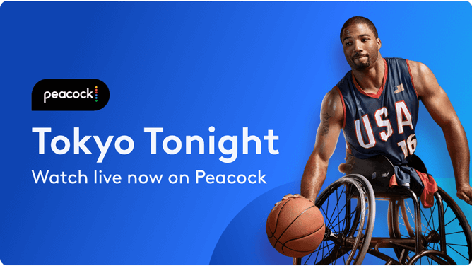 Peacock. Tokyo Tonight. Watch live now on Peacock. USA Paralympic Team member.